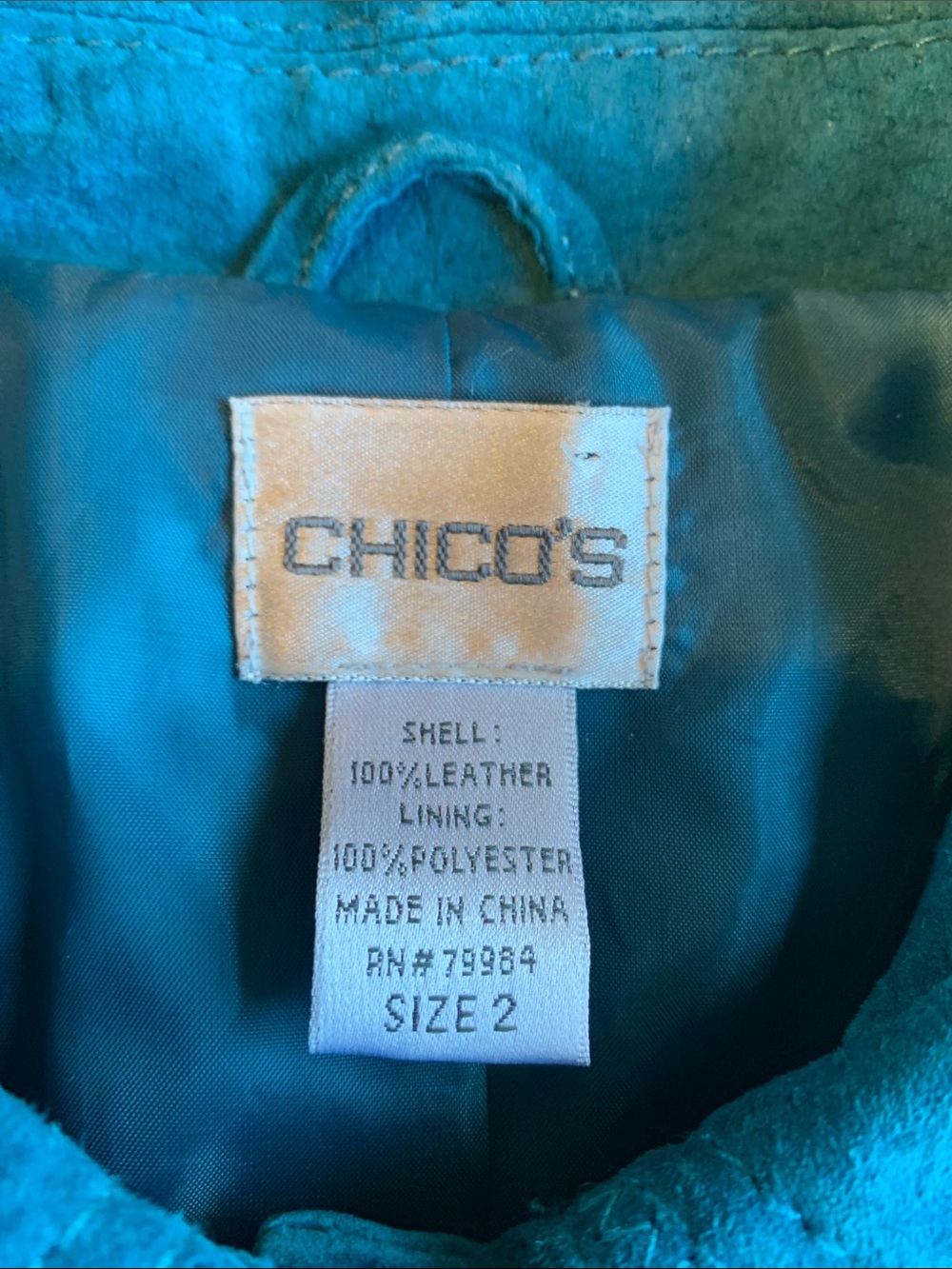 Chico's Teal Suede Snap Jacket - Picture 2 of 16